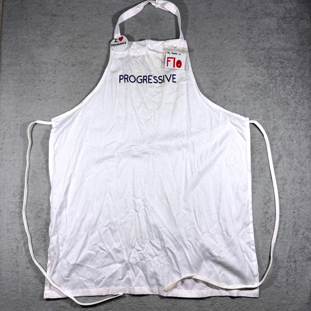Progressive Flo Costume Apron Adult OS White Insurance Spokeperson Set